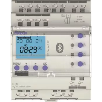 Theben TR 644 top3 BLE RC Digitale Zeitschaltuhr, Jahresprogramm, 2-Kanal, DIN-Schiene 6440330