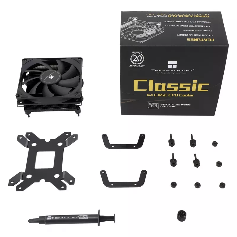 Thermalright AXP90-X36 Black Low Profile CPU-Kühler, 92mm PWM-Lüfter, ITX, Intel & AMD