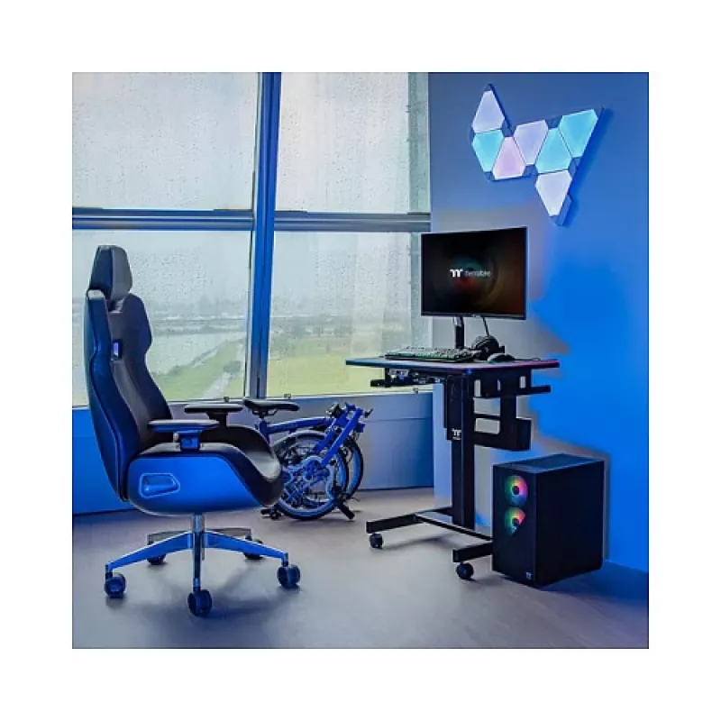 Thermaltake CycleDesk 100 GGD Elektrisch höhenverstellbarer Schreibtisch mit RGB, Schwarz