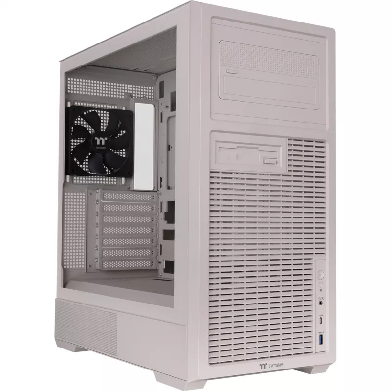Thermaltake Retro 360 Beige Mid Tower PC-Gehäuse mit gehärtetem Glas