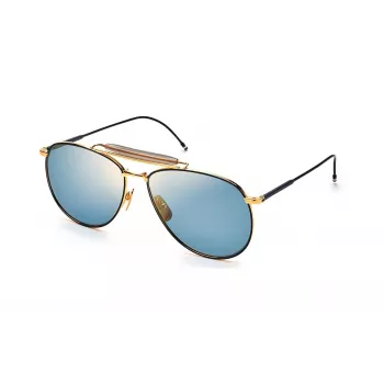 Thom Browne TB015LTDNVY62 Unisex Aviator Sonnenbrille Navy 62mm