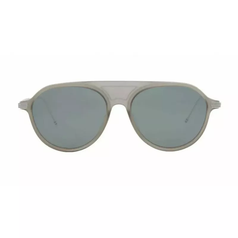 Thom Browne TB809BGRYSLV5 Unisex Sonnenbrille - Grauer Rahmen, versilberte Spiegelgläser, 55/18/145 mm