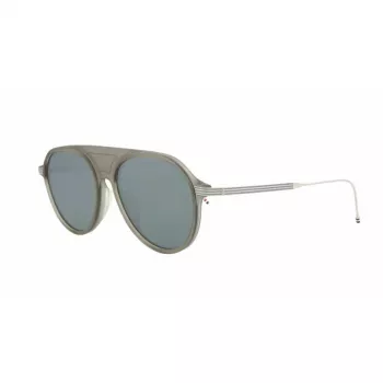 Thom Browne TB809BGRYSLV5 Unisex Sonnenbrille - Grauer Rahmen, versilberte Spiegelgläser, 55/18/145 mm