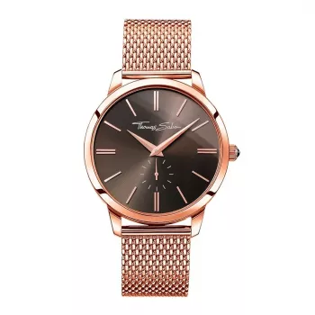 THOMAS SABO Rebel at Heart Unisex Quarz-Uhr 42mm schwarz ionenplattiertes Edelstahl und Leder WA01772652064