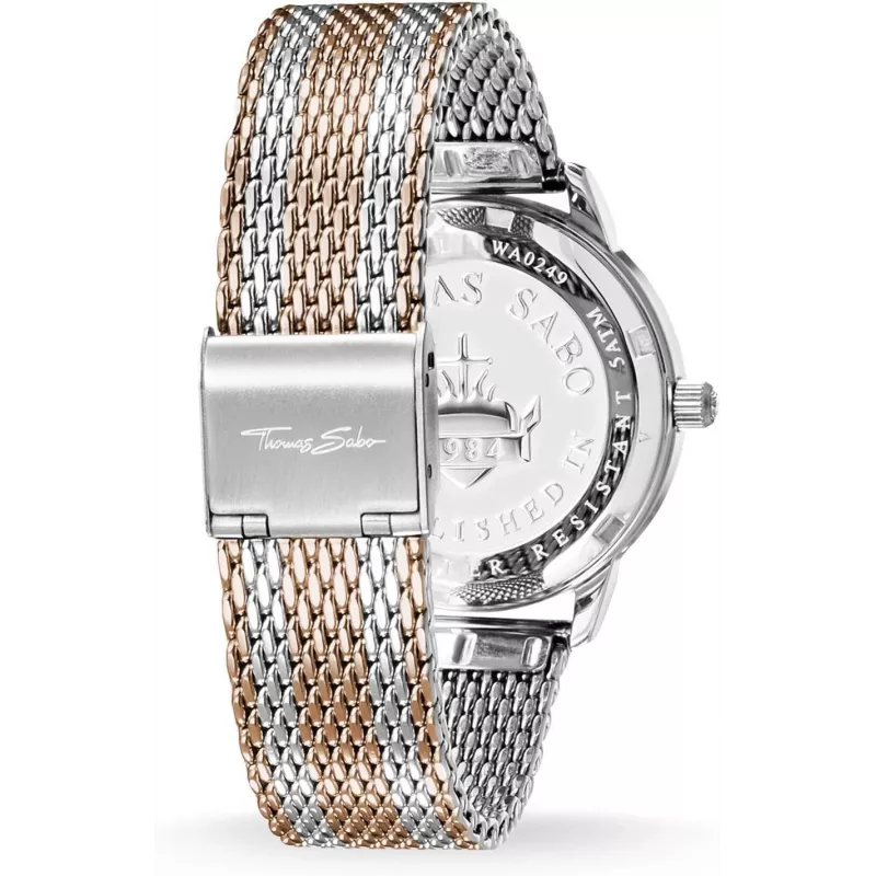 THOMAS SABO Damenuhr WA02732832013 - Quarz, Edelstahl, Silbernes Zifferblatt
