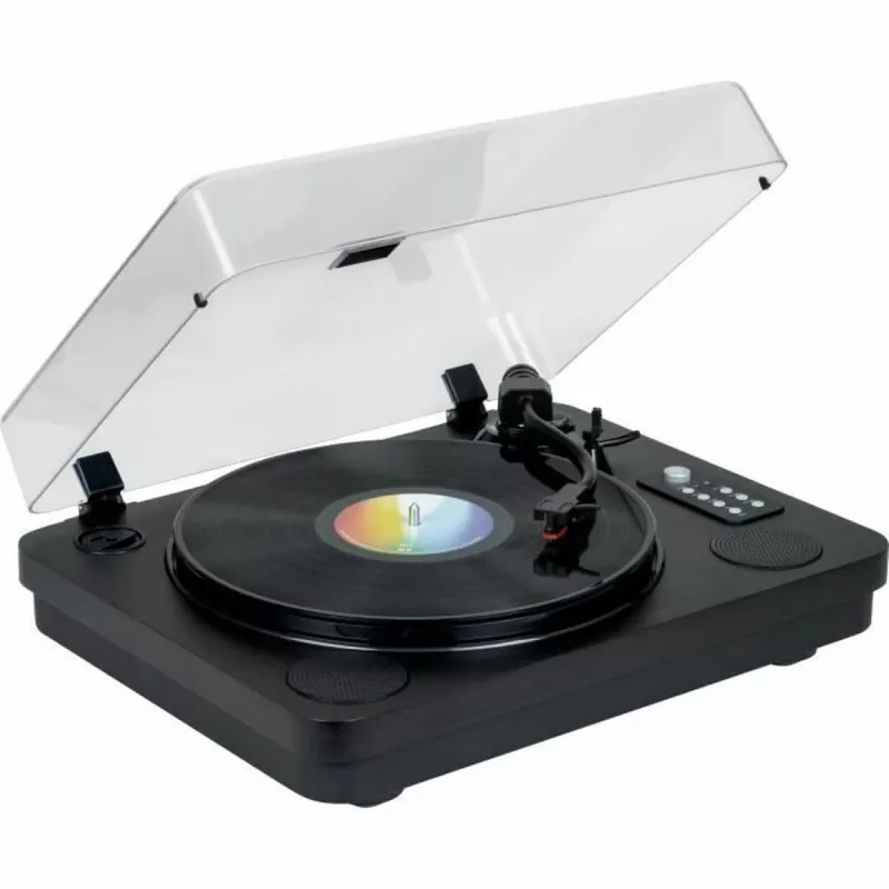 THOMSON TT650BT Plattenspieler mit integrierten Lautsprechern, Aufnahme auf USB, Schwarz