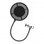 THRONMAX P1 Doppelschicht-Nylon-Mesh-Popfilter mit 350 mm Schwanenhals und Universal-Schraubklemme, Schwarz