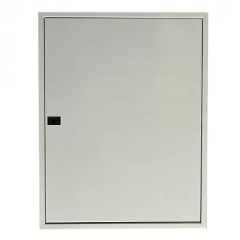 TIBOX AS424 Aufputz-Verteilerschrank, 585x750x115 mm, 4 Reihen x 24 Module, Innenbereich, transparente Tür, Weiß/Grau