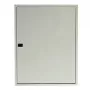 TIBOX AS424 Aufputz-Verteilerschrank, 585x750x115 mm, 4 Reihen x 24 Module, Innenbereich, transparente Tür, Weiß/Grau