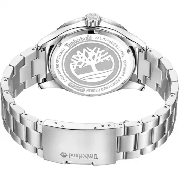 Timberland Herren Analog-Quarzuhr TDWGH0010503 46mm Edelstahlgehäuse Braunes Lederarmband Blaues Zifferblatt