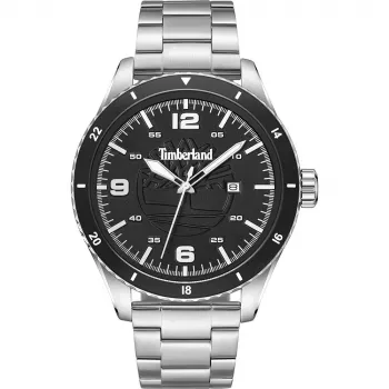 Timberland Herren Analog-Quarzuhr TDWGH0010503 46mm Edelstahlgehäuse Braunes Lederarmband Blaues Zifferblatt