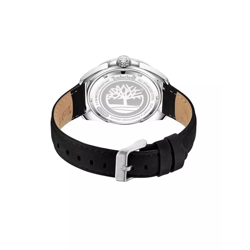Timberland Herren Henniker Quarz Analoguhr TDWGB2230603 44mm Schwarz Edelstahl Leder