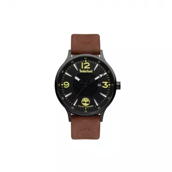 Timberland Herren Quarz Analog Uhr TDWGA2100902 43 mm Edelstahlgehäuse Braunes Lederarmband