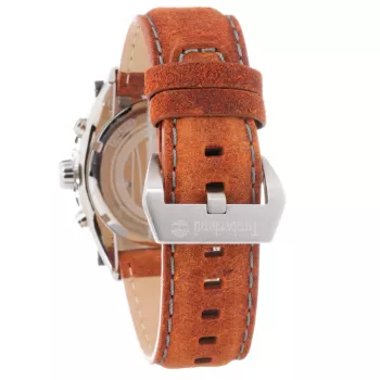 Timberland Herrenuhr TBL1331JS-02C 45mm Edelstahl Quarz Analog Schwarz Zifferblatt Braunes Lederarmband