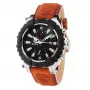 Timberland Herrenuhr TBL1331JS-02C 45mm Edelstahl Quarz Analog Schwarz Zifferblatt Braunes Lederarmband