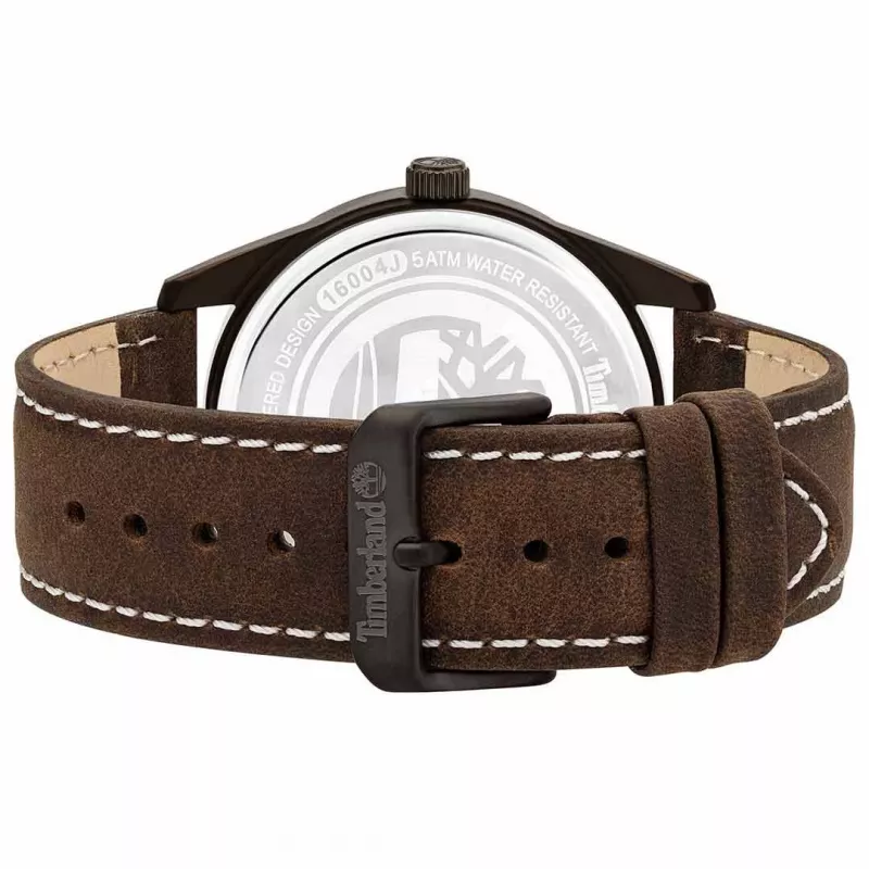 TIMBERLAND Herrenuhr TBL16004JYU03 43mm blaues Zifferblatt braunes Lederarmband