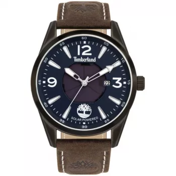 TIMBERLAND Herrenuhr TBL16004JYU03 43mm blaues Zifferblatt braunes Lederarmband