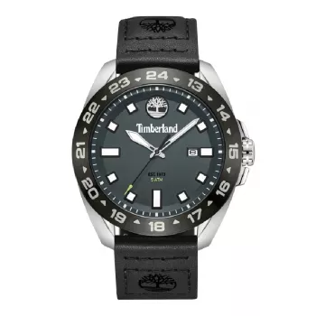 TIMBERLAND Herrenuhr TDWGB0029402 Henniker II 44mm Braunes Lederarmband Schwarzes Zifferblatt Quarz
