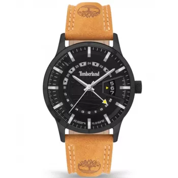 Timberland Herrenuhr TDWGB2201504 Henniker II 42mm blaues Zifferblatt braunes Lederarmband Quarz