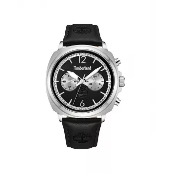 Timberland Herrenuhr TDWGF0028202 Henniker II 43,5 mm Blaues Zifferblatt Braunes Lederarmband
