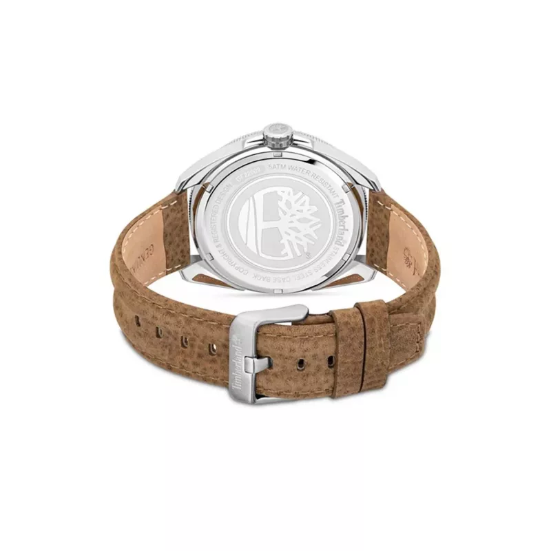 Timberland Herrenuhr TDWGF2200903 45mm Edelstahl braunes Leder