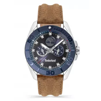 Timberland Herrenuhr TDWGF2200903 45mm Edelstahl braunes Leder