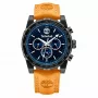 Timberland Herrenuhr TDWGF2230406M 46mm Edelstahl Blaues Zifferblatt Braunes Lederarmband