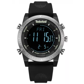 TIMBERLAND Herrenuhr TDWGP2104704 45mm Edelstahl Quarz Analog Dunkelblaues Zifferblatt Braunes Lederarmband Datum Tag 24-Stunden-Unterzifferblatt 5 ATM Wasserdichtigkeit