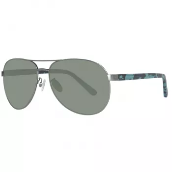 Timberland TB9086-6209D Herren Polarized Sonnenbrille - Matt Schwarzer Rahmen, Grüne Gläser