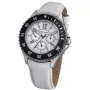 TIME FORCE Woman TF3300L02 40mm Analog-Quarzuhr Weißes Lederarmband