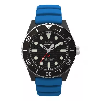 Timex Expedition North Field Post Solar Herrenuhr TW2Y02500 - 43 mm schwarzes Zifferblatt, grünes Stoffarmband, Saphirglas