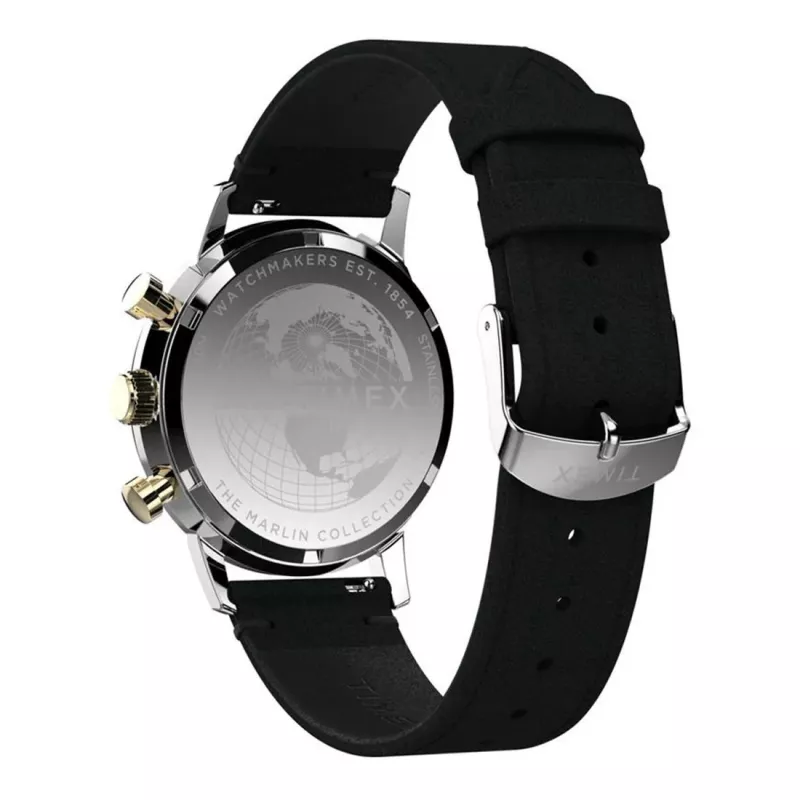 Timex Herren Expedition Scout TW2W60300A Analog-Quarzuhr - 43mm, schwarzes Zifferblatt, braunes Lederarmband, INDIGLO Nachtlicht