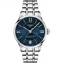 TISSOT T-Classic Chemin des Tourelles Damen Automatikuhr 32mm blaues Perlmuttzifferblatt mit Diamantindizes Edelstahlarmband
