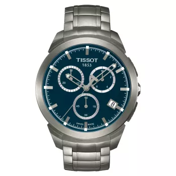 TISSOT T-Classic Couturier Herren Swiss-Quarz-Chronograph Uhr 43mm Blaues Zifferblatt Edelstahl