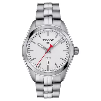 TISSOT T-Classic PR 100 Damenuhr 33mm Edelstahl Silbernes Zifferblatt