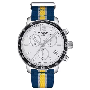 TISSOT T-Sport Chrono XL Classic Herrenuhr 42mm Braunes Lederband Silbernes Zifferblatt T09541717372