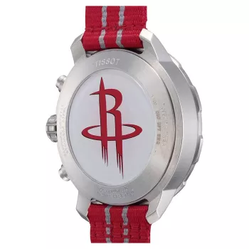 TISSOT T-Sport Chrono XL Classic Herrenuhr 42mm Silbernes Zifferblatt Blaues Textilarmband Swiss-Quarz-Chronograph T09541717037