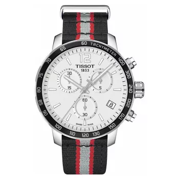 TISSOT T-Sport PRC 200 Herren Swiss-Quarz-Chronograph Uhr 42mm Edelstahl Schwarzes Zifferblatt