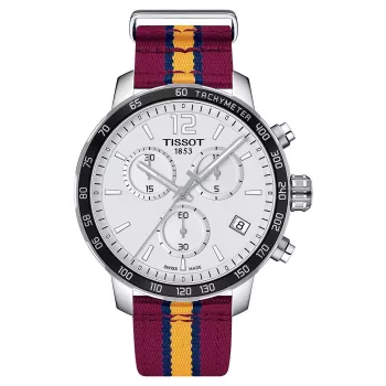 TISSOT T-Sport Quickster Chronograph Herrenuhr 42mm schwarzes Zifferblatt NATO-Band T0954171707