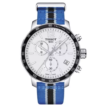 TISSOT T-Sport Quickster Herren-Chronograph Uhr 42mm Black PVD Edelstahl und Nylonband