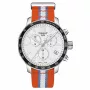 TISSOT T-Sport Quickster Herren Swiss-Quarz-Chronograph Uhr 42mm Weißes Zifferblatt Weißes Silikonband T09547170371