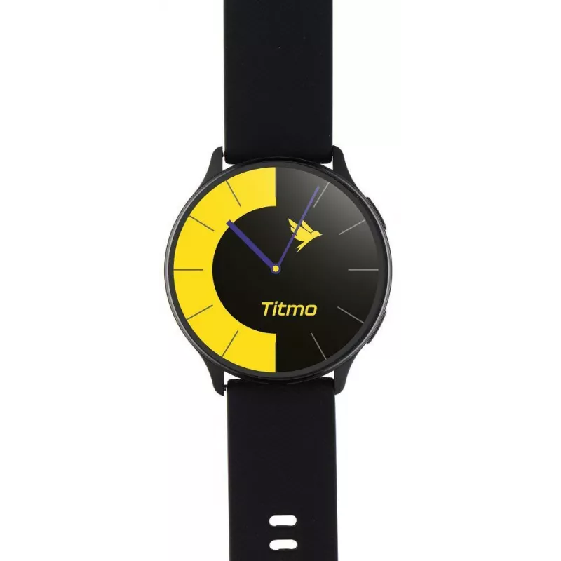 TITMO O-200 Smartwatch mit 1,32 Zoll AMOLED, GPS, Bluetooth 5.0, Herzfrequenzmessung, IP68 - Schwarz