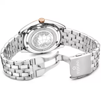 TITONI Airmaster Herren Swiss Automatikuhr 878SRG-657 41mm Roségold PVD Edelstahl Braunes Leder