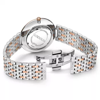 TITONI Airmaster Herrenuhr TQ52718SRG606 37mm Swiss Quarz Silbernes Zifferblatt Braunes Lederarmband