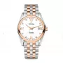 TITONI Herren Automatikuhr 83909SRG-063 38,5mm Roségold PVD Edelstahl Silbernes Zifferblatt Braunes Lederarmband