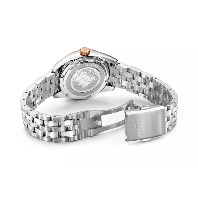 TITONI Damen Automatikuhr 818SRG-622 30mm Edelstahl mit Diamanten
