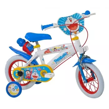 Toimsa Doraemon 12 Kinderfahrrad - 12 Zoll Räder, Stahlrahmen, Blau/Weiß