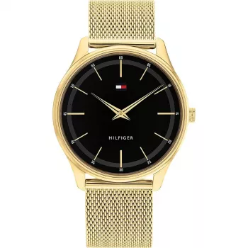 Tommy Hilfiger Herren 1710469 Analog Quarzuhr 40mm Blaues Zifferblatt Braunes Lederarmband