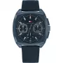 Tommy Hilfiger Herren 1710558 Analog Quarzuhr 40 mm Blaues Zifferblatt Braunes Leder
