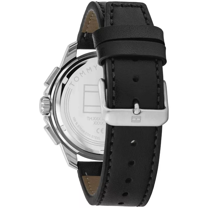 Tommy Hilfiger Herren 1710619 Analog Quarzuhr 46mm Blaues Zifferblatt Edelstahl